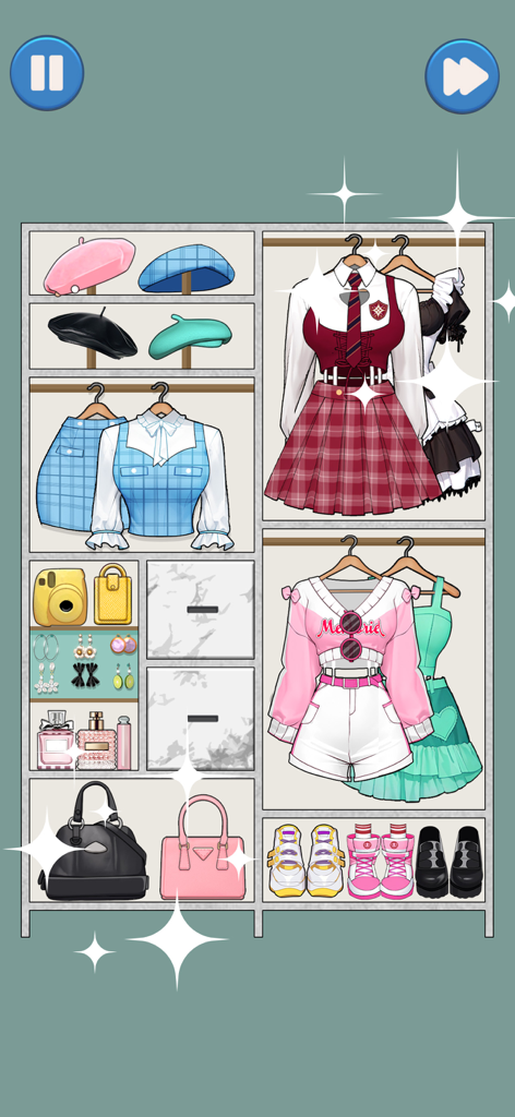 Satisoul: Perfectly Organize - Satisoulアプリの、おしゃれな服やアクセサリーが完璧に整理された仮想クローゼット