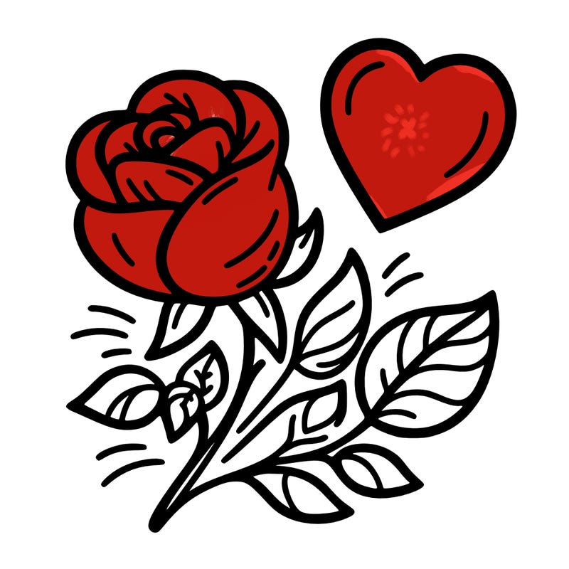 rose and heart