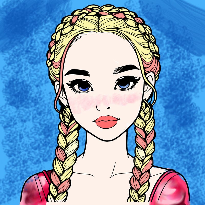 realistic girl with braids