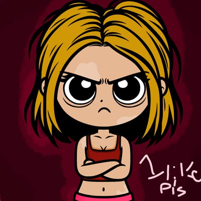 mad girl with crop top