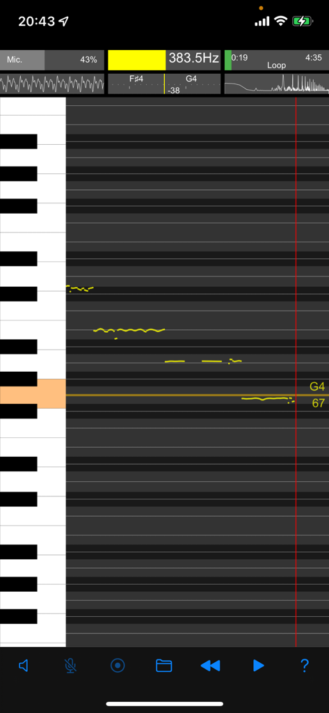 Vocal Analyzer Z - Real-time pitch roll graph and piano keyboard interface for vocal analysis