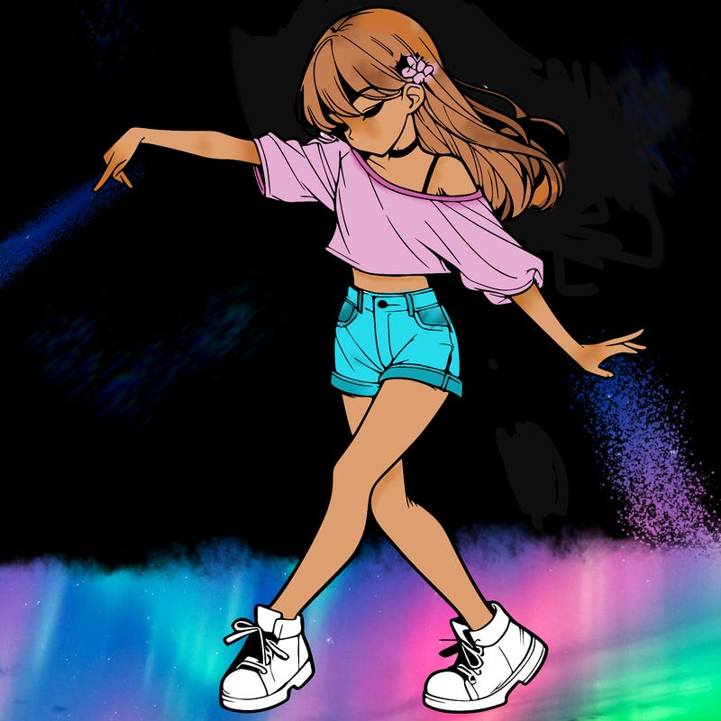 realistic girl danceing