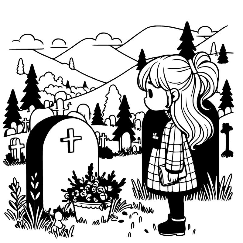 girl at the grave