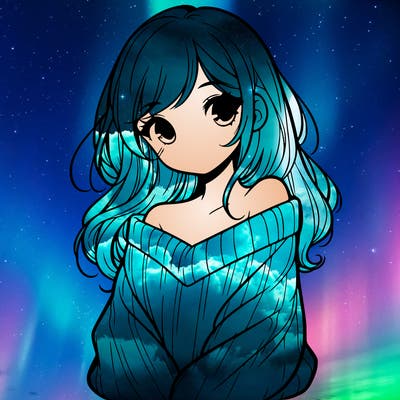 shy pretty girl wearing a sweater that is falling off one shoulder portrait