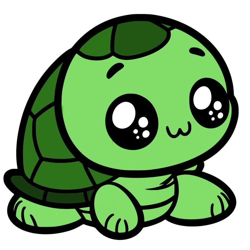 cute little animated turtle