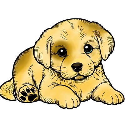 a cute realistic puppy