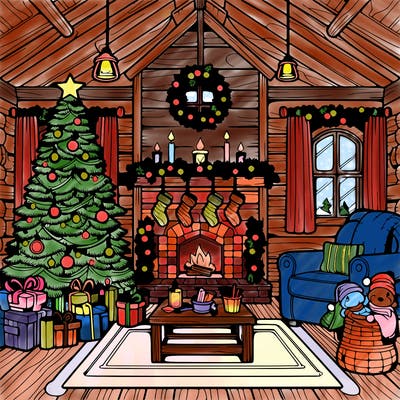christmas house interior