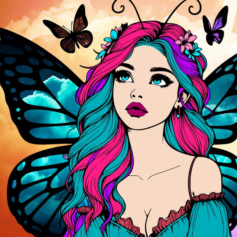 butterfly fairy realistic girl