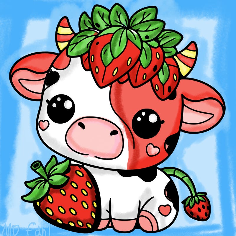 cute strawberry cow