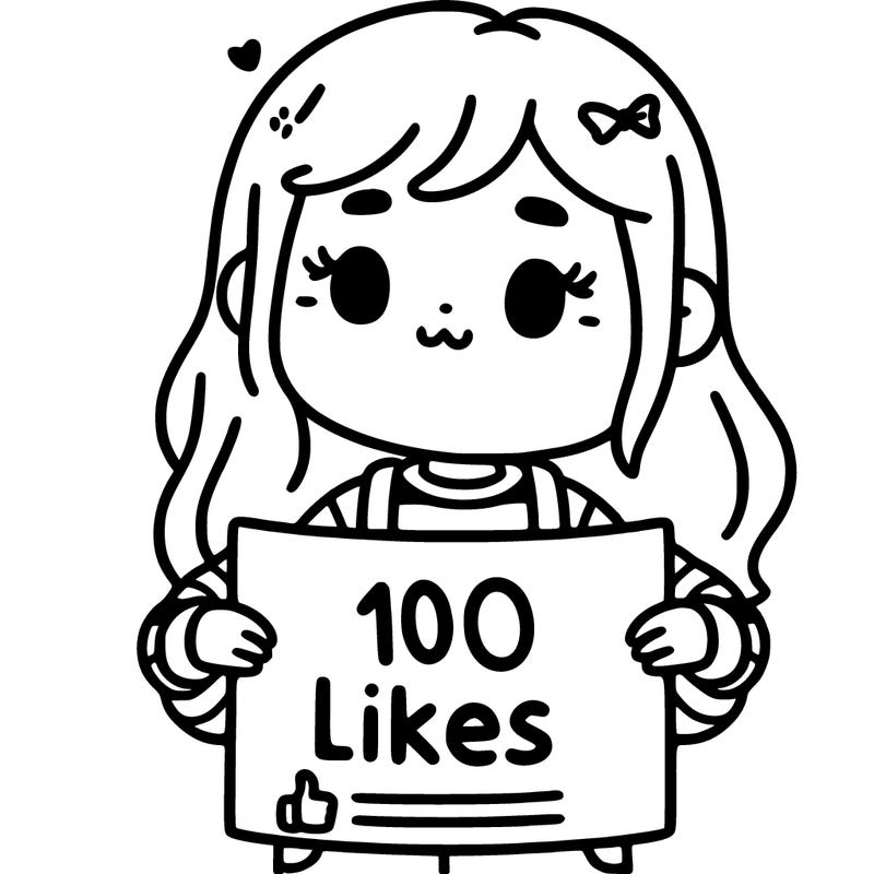girl holing a sign that say 100 likes