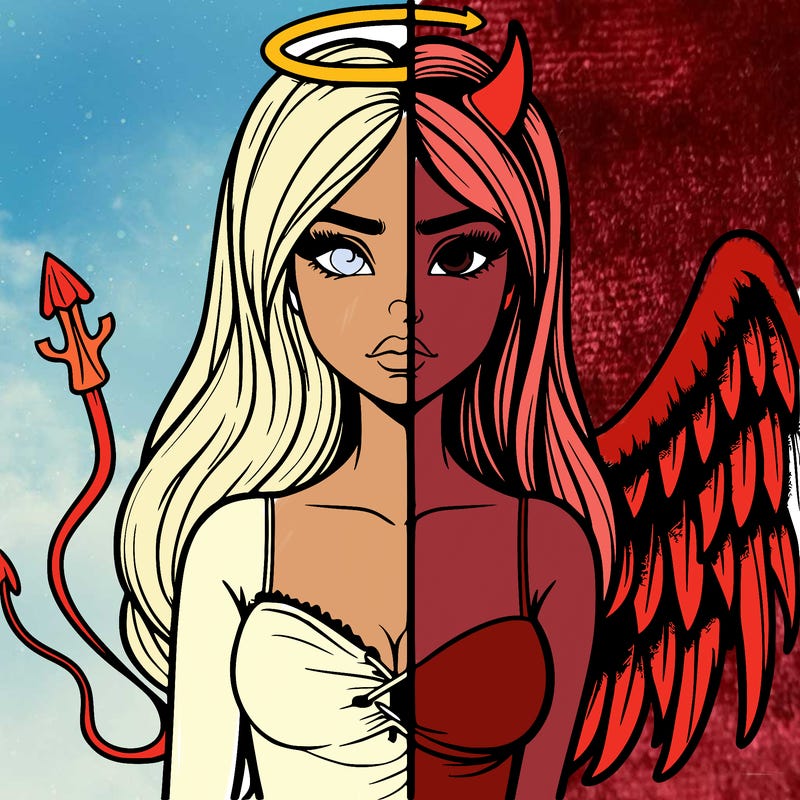 devil vs angel realistic girl