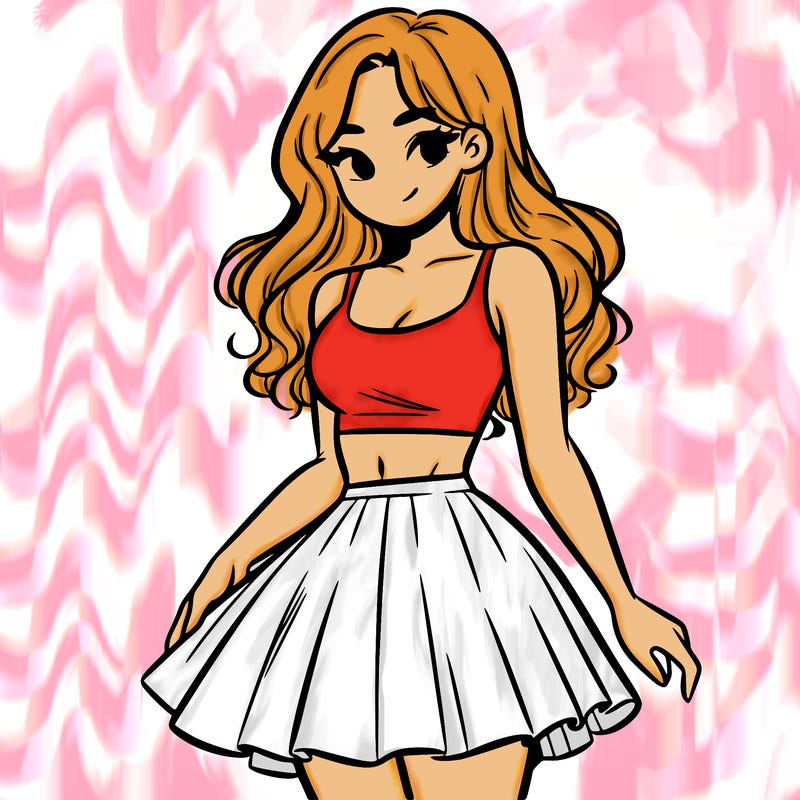 woman in a skirt and crop top