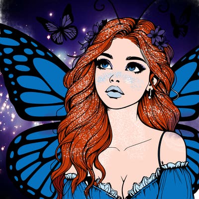 butterfly fairy realistic girl