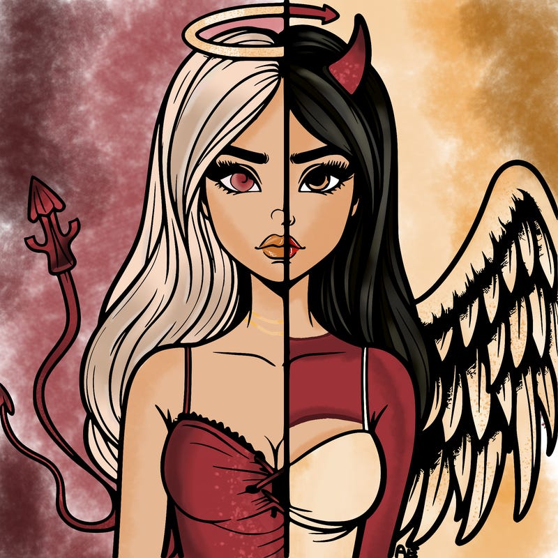 devil vs angel realistic girl