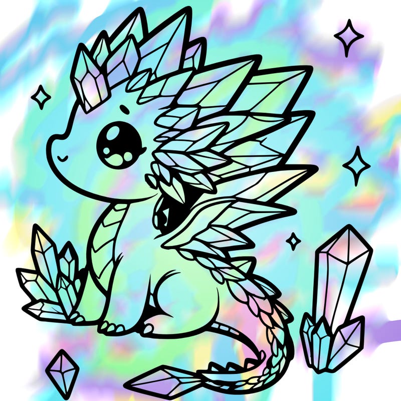 little cute crystal dragon