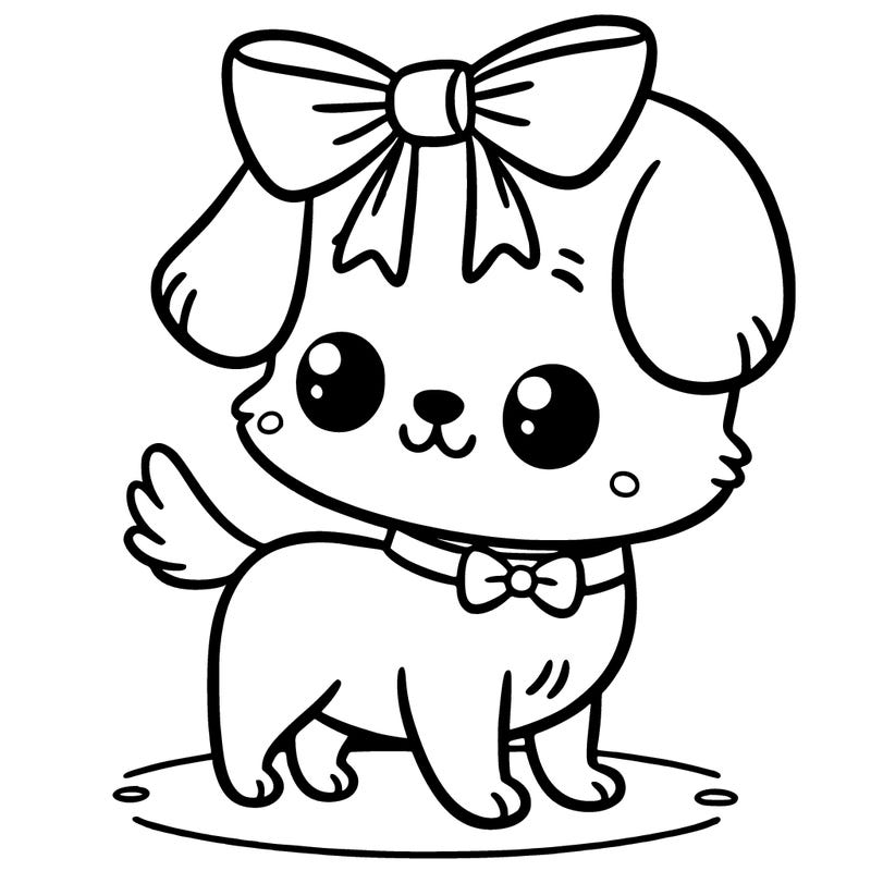 dog with a bow