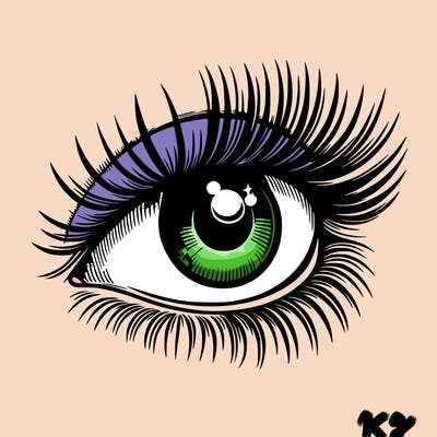 realistic eye long eylashes