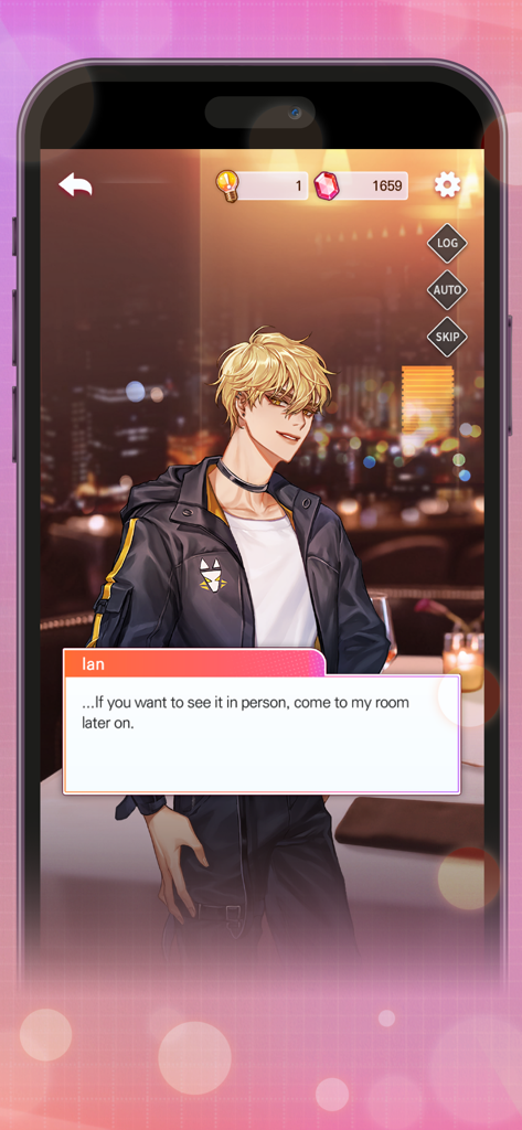 Darling Pet : Choose your love - A romantic dialogue scene from Darling Pet featuring a blonde male character named Ian.