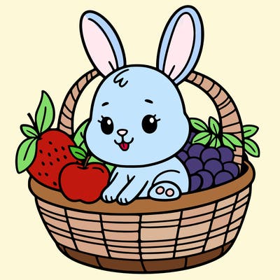 bunny in a fruit basket