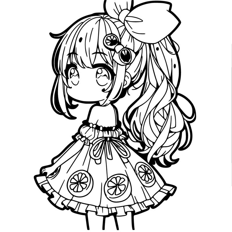 anime girl wearing a lemon themed dress