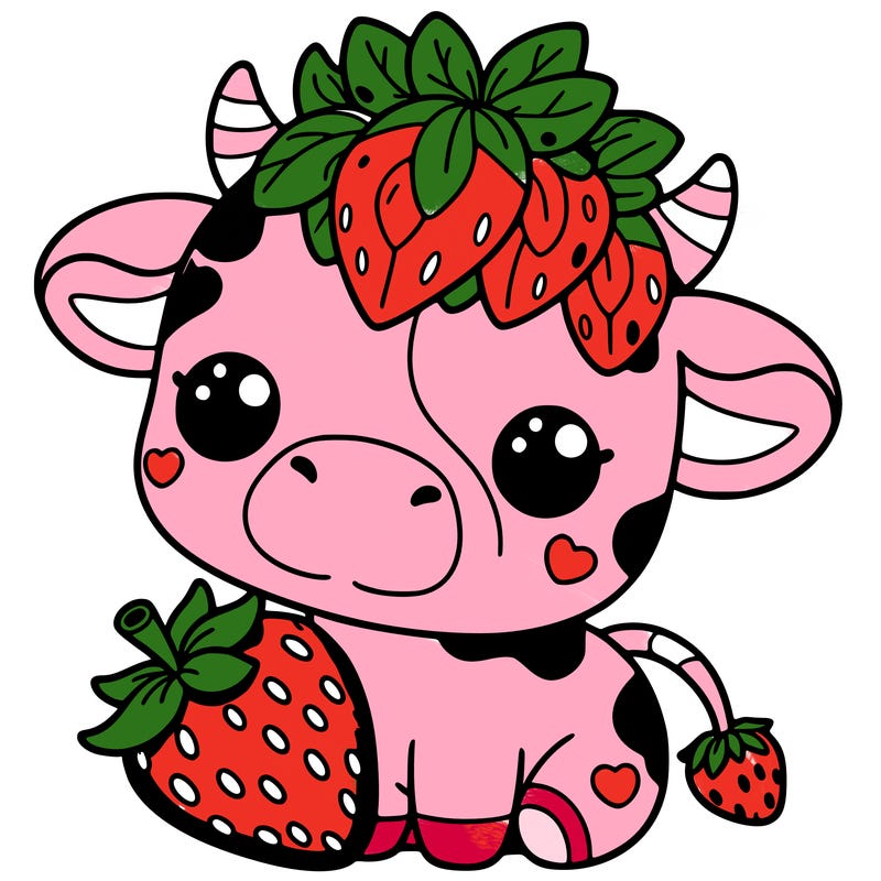 cute strawberry cow