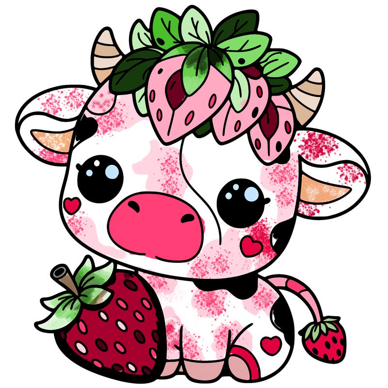cute strawberry cow