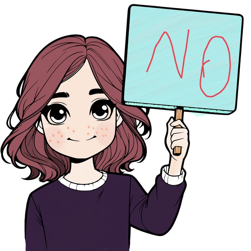 realistic girl holding up a sign