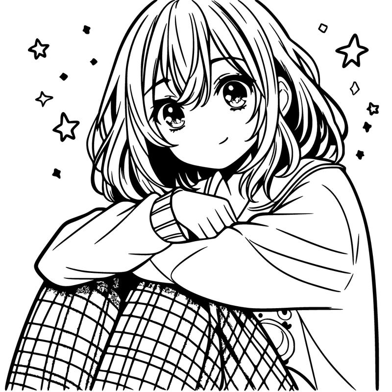 beautiful anime girl wearing pajamas