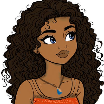 realistic girl with curly hair