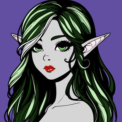 elf girl realistic dark fantasy