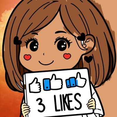 a girl hold a sign that say 3 likes