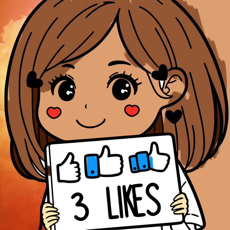 a girl hold a sign that say 3 likes