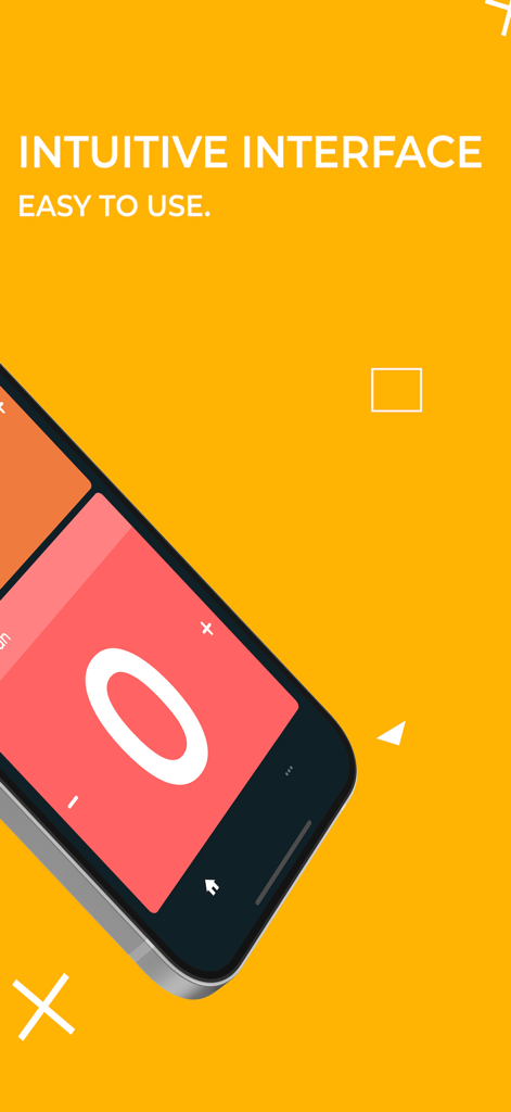 A mobile phone displaying the intuitive score counter interface with a large zero and simple plus and minus controls.