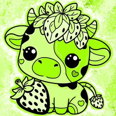 cute strawberry cow