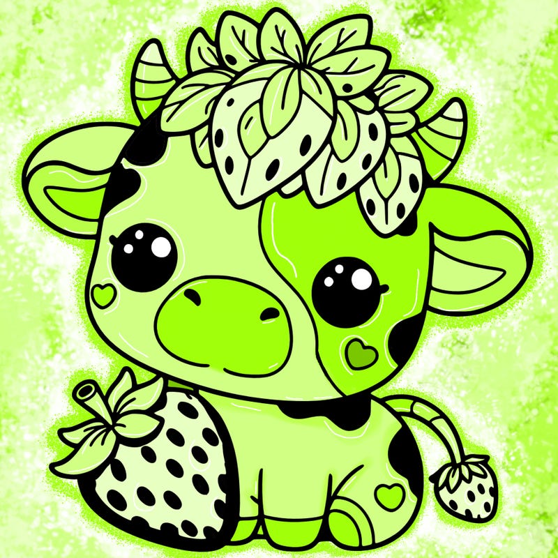 cute strawberry cow