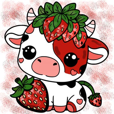 cute strawberry cow