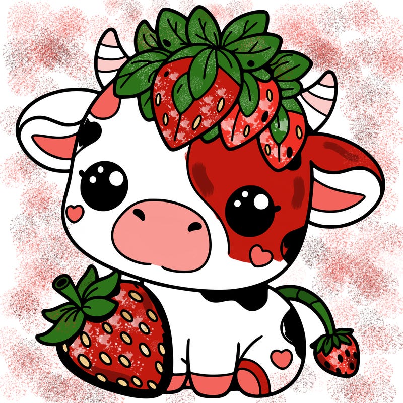 cute strawberry cow