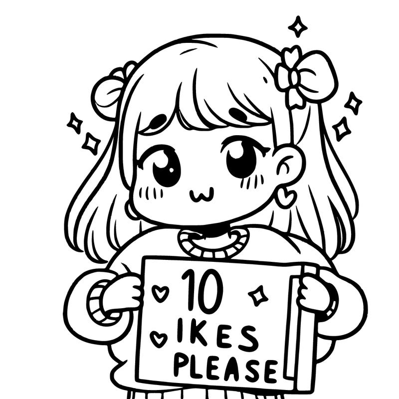 girl holding a sign that says 10 likes please