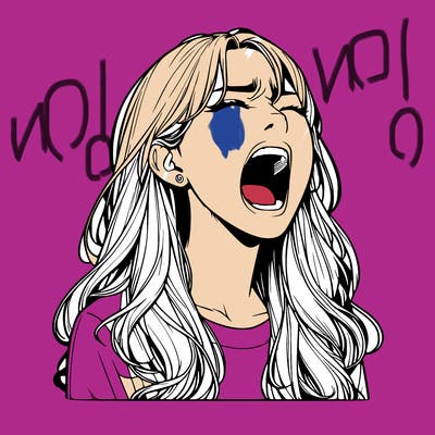 screaming realistic, girl