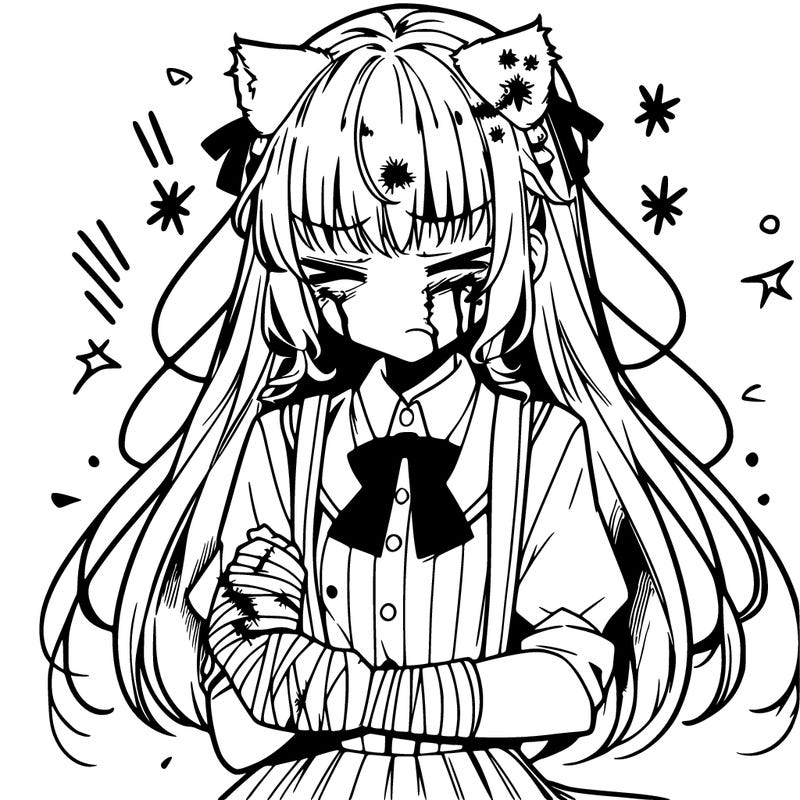 hurt anime girl