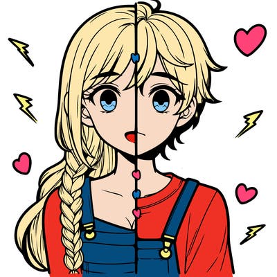 realistic girl boy split