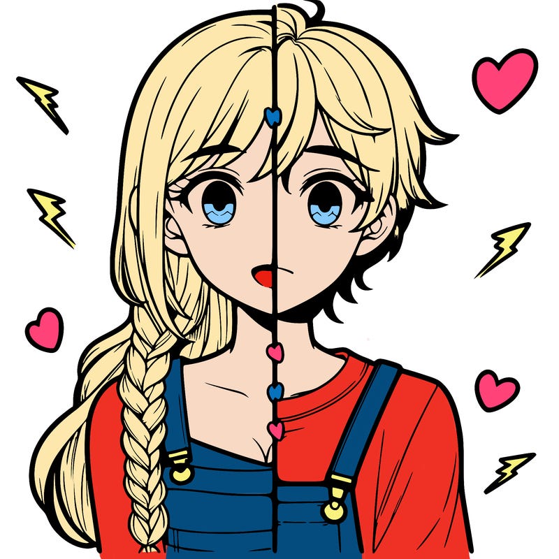 realistic girl boy split