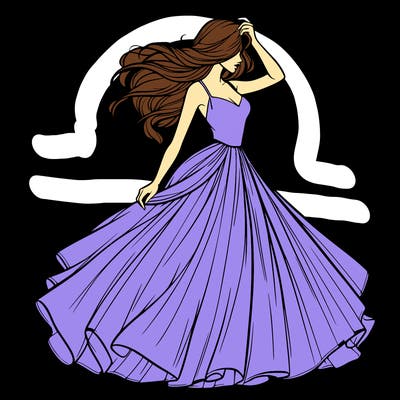 realistic woman with dress flowing in the wind