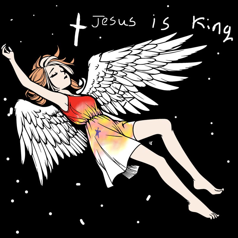 a falling angel realistic