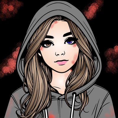 realistic girl with a hoodie