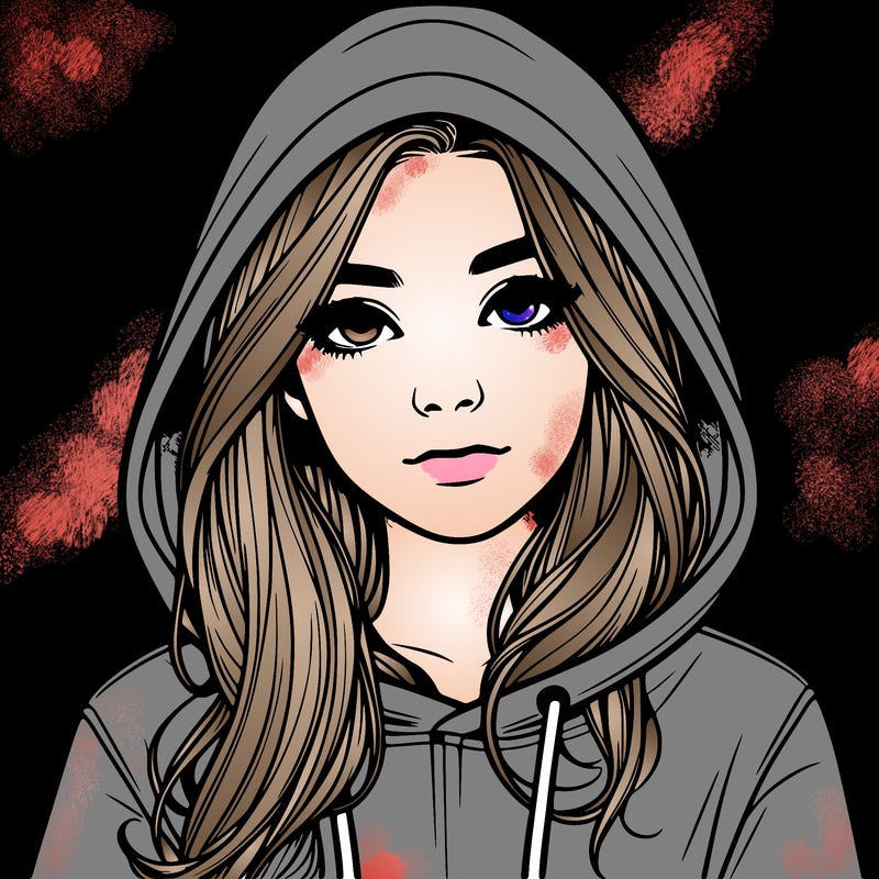 realistic girl with a hoodie