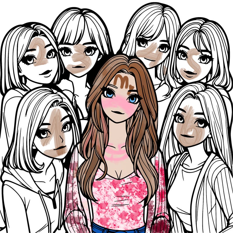 a group of girls realistic