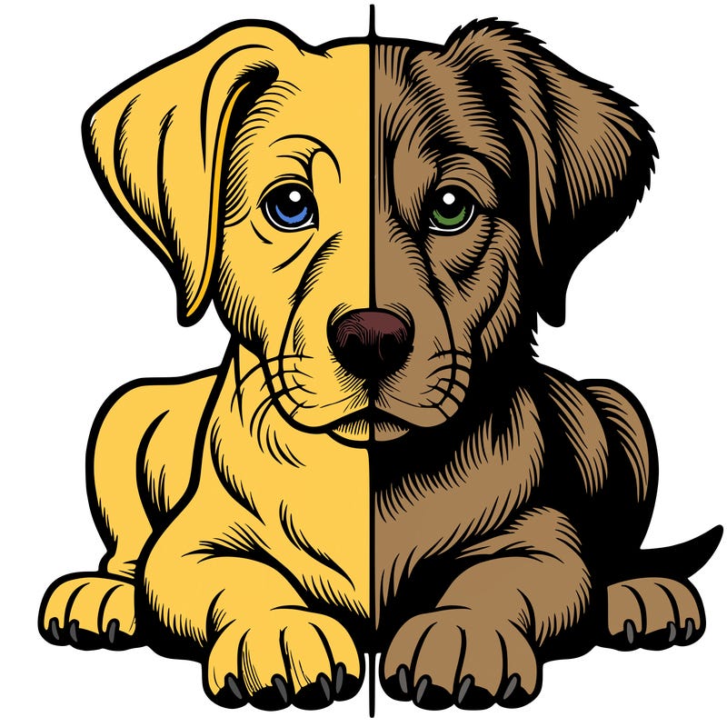 realistic dog split picture