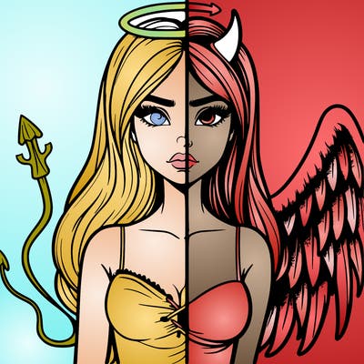 devil vs angel realistic girl