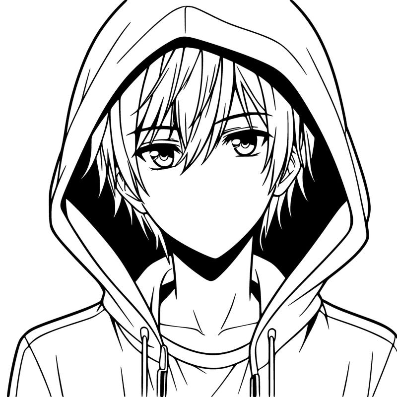 anime guy in hoodie